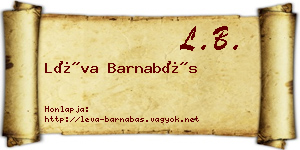 Léva Barnabás névjegykártya